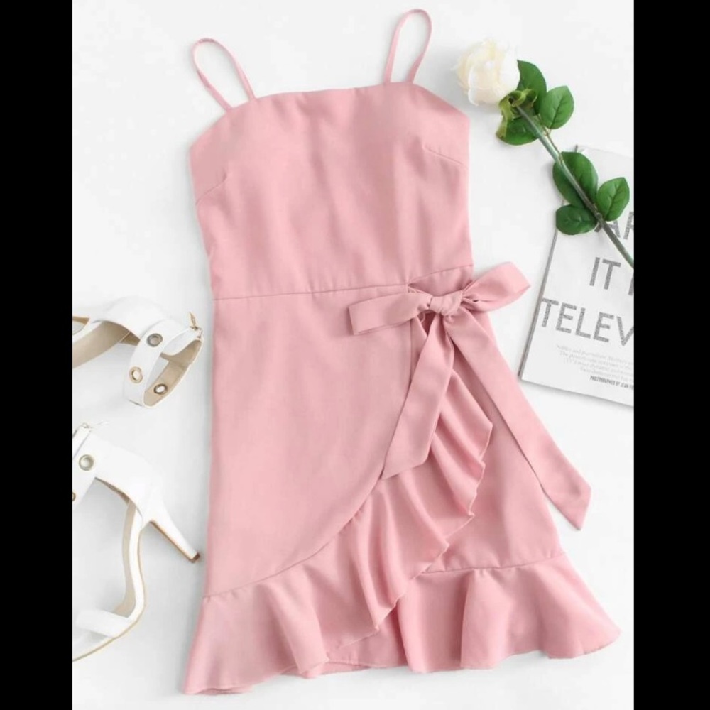 Ruffle Hem Knot Side Kami Dress